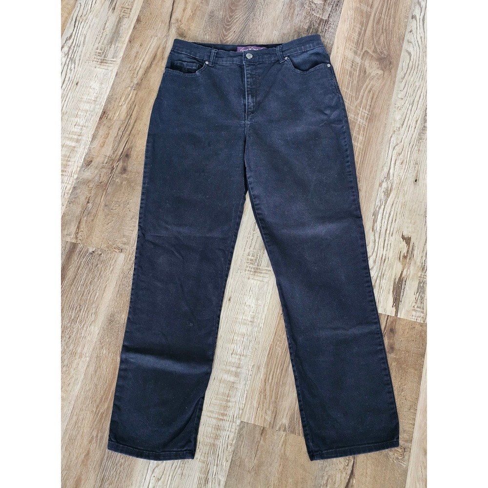 Gloria Vanderbilt Amanda High Rise Tapered Jeans Black Size 12 Stretch Denim